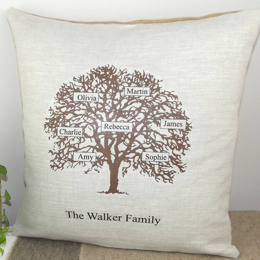 ' family tree ' cushion by rustic country crafts