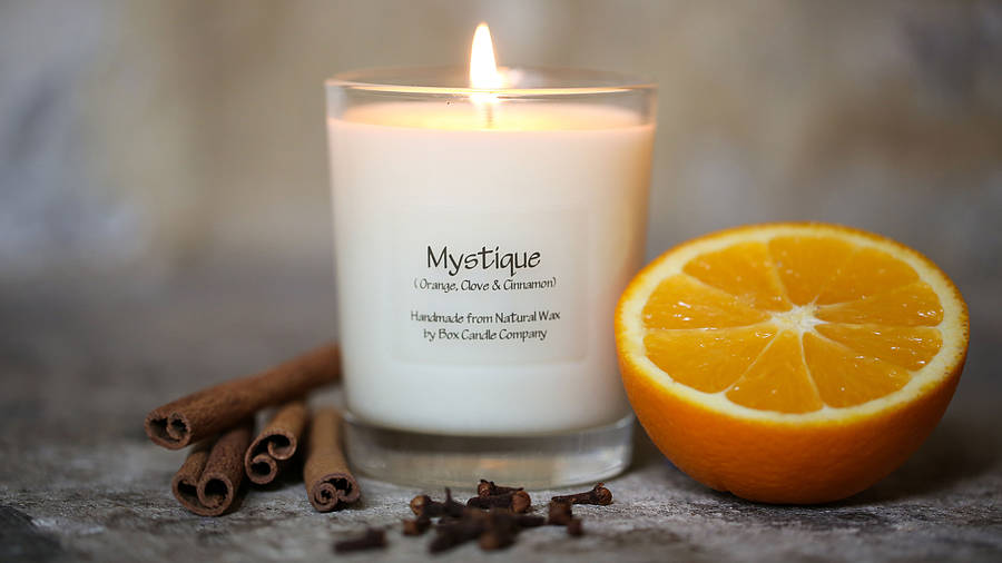 scented candle orange clove cinnamon by sticks and stones