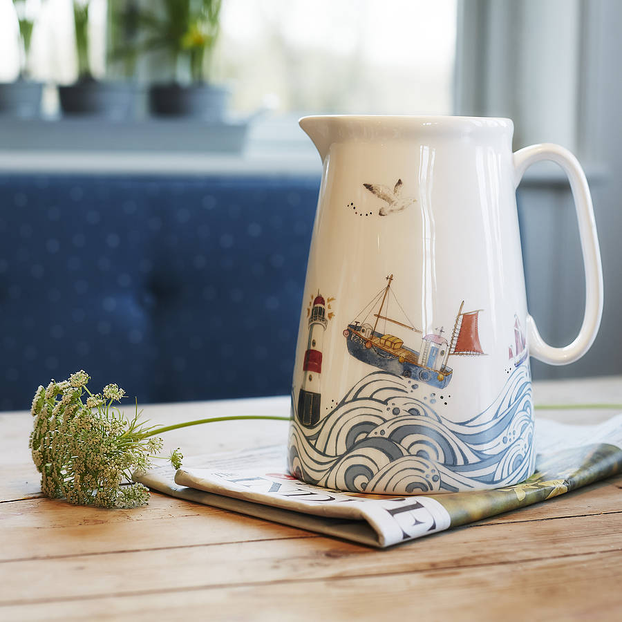 Cornish Coastal Large Jug By Julia Davey Notonthehighstreet