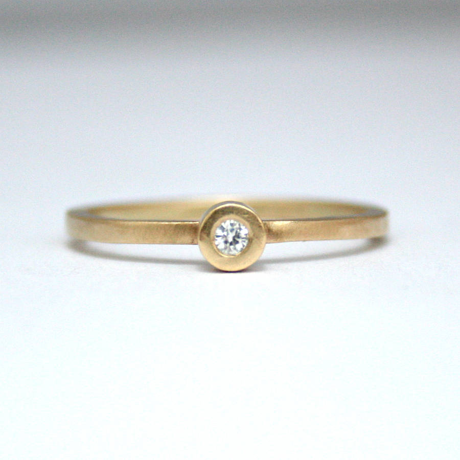 recycled gold moissanite engagement ring by victoria jarman