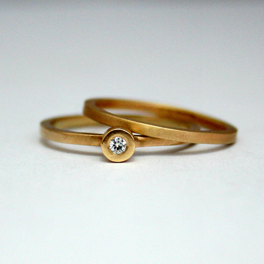 recycled gold moissanite engagement ring by victoria jarman