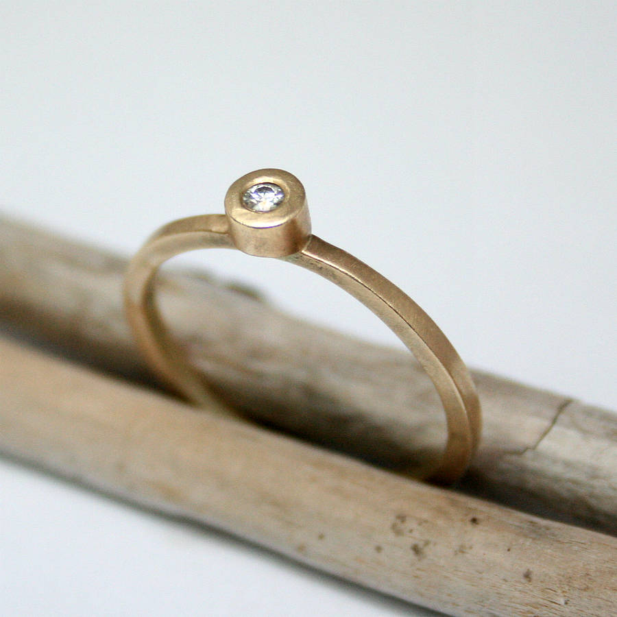 recycled gold moissanite engagement ring by victoria jarman