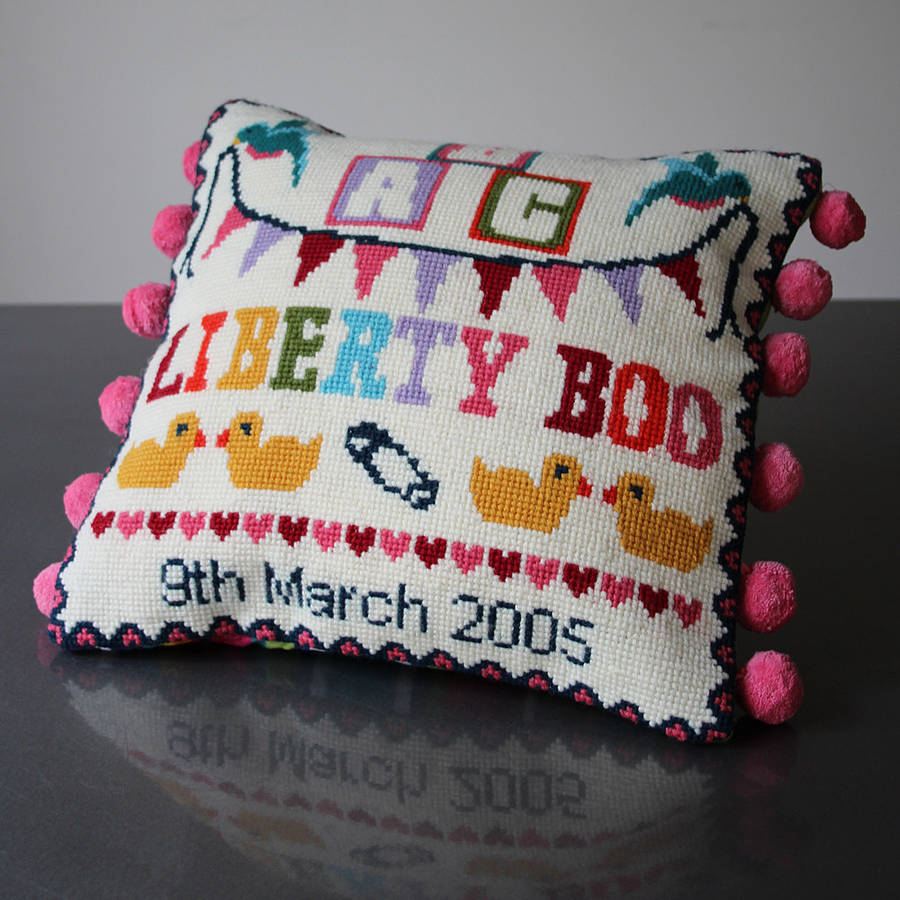 cross stitch baby sampler craft kit by pearl and earl