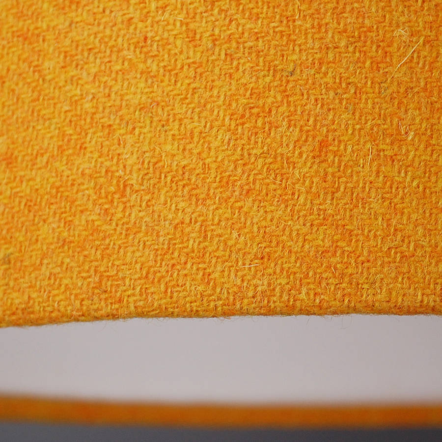 bright mustard yellow harris tweed lampshade by quirk