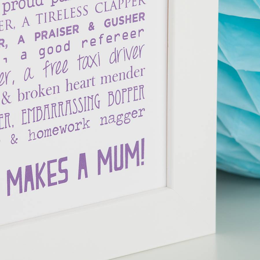 what is a mum poem print by bespoke verse