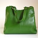 leather pocket handbag, kelly green by the leather store