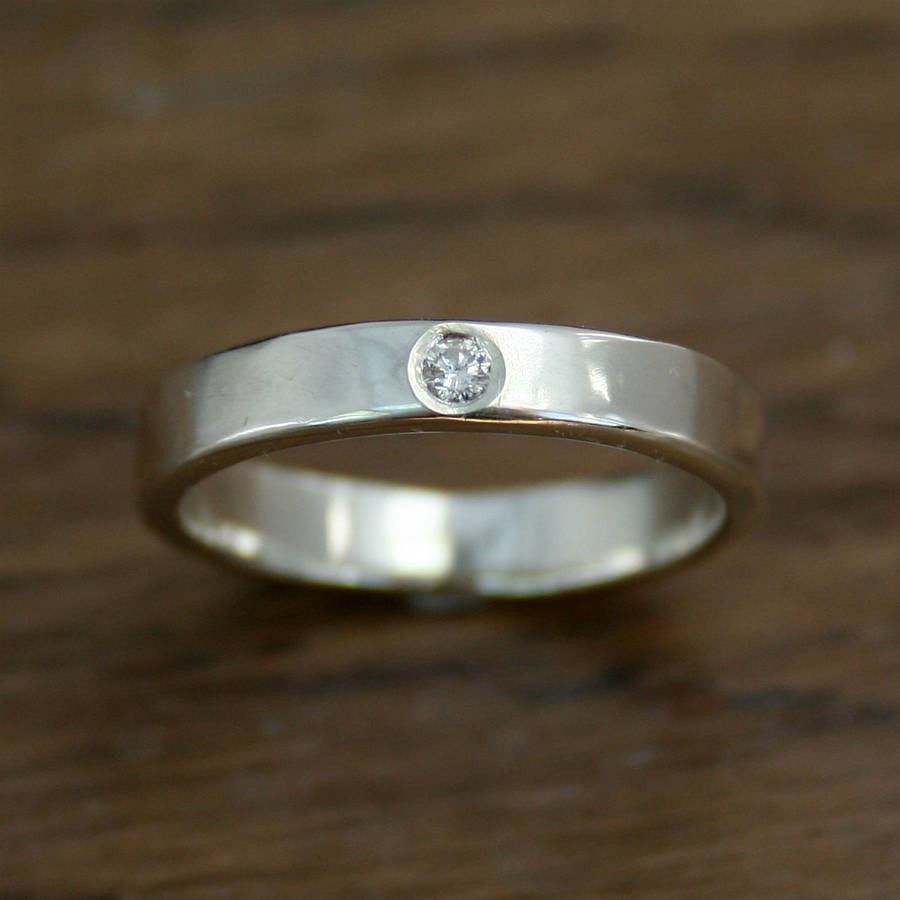 flush set diamond silver ring by victoria jarman