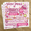 personalised child's party invitations by a is for alphabet