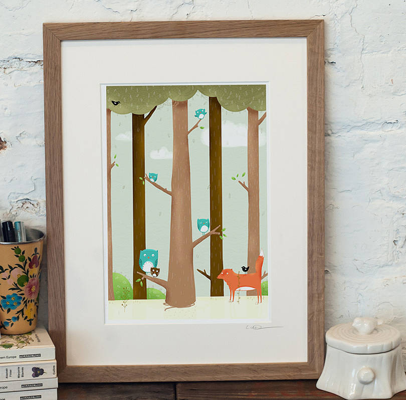 spring woodland print by louise wright design