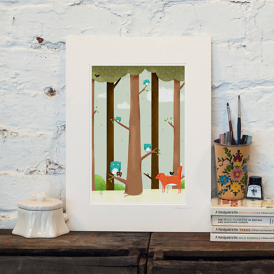 spring woodland print by louise wright design