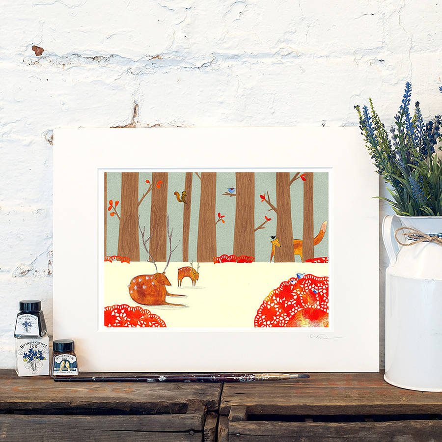 woodland print by louise wright design