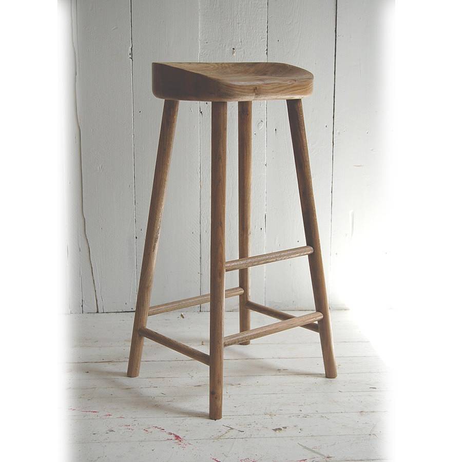 Weathered Oak Bar Stool By Eastburn Country Furniture