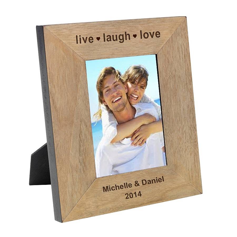 personalised live, laugh, love photo frames by babyfish
