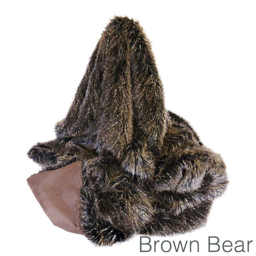 faux fur bed throw by helen moore