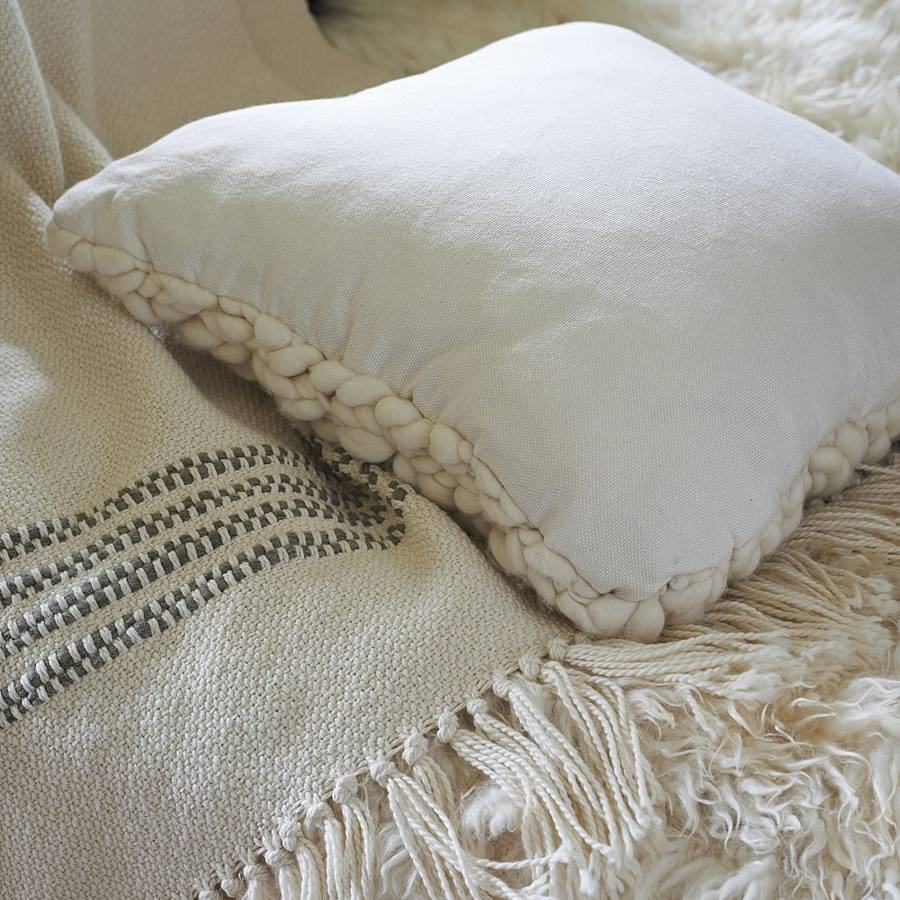 merino wool 'clouds' pillow by brush64