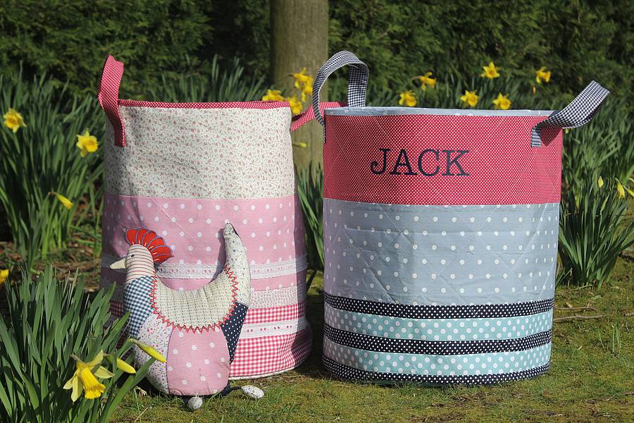 pink toy storage / laundry bag by lime tree london