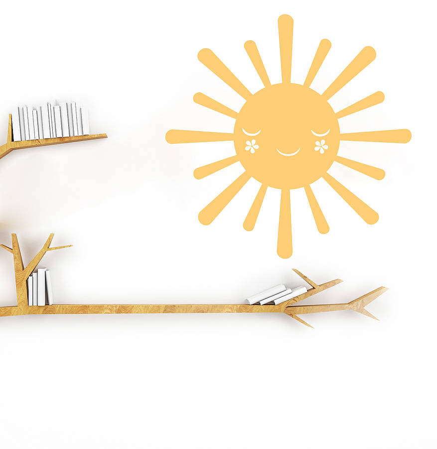 happy sun wall sticker decal by snuggledust studios