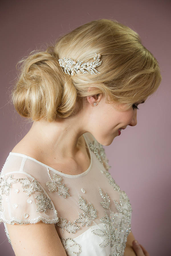 ruby crystal and pearl hair comb by lola & alice