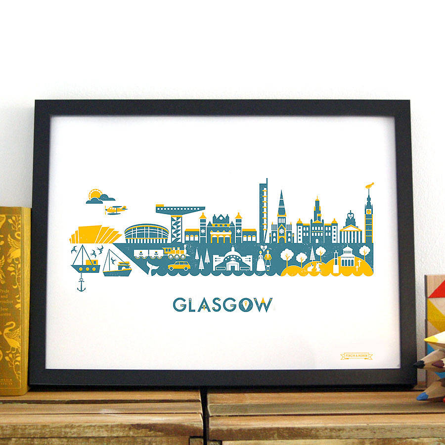 glasgow skyline print by kate mclelland shop
