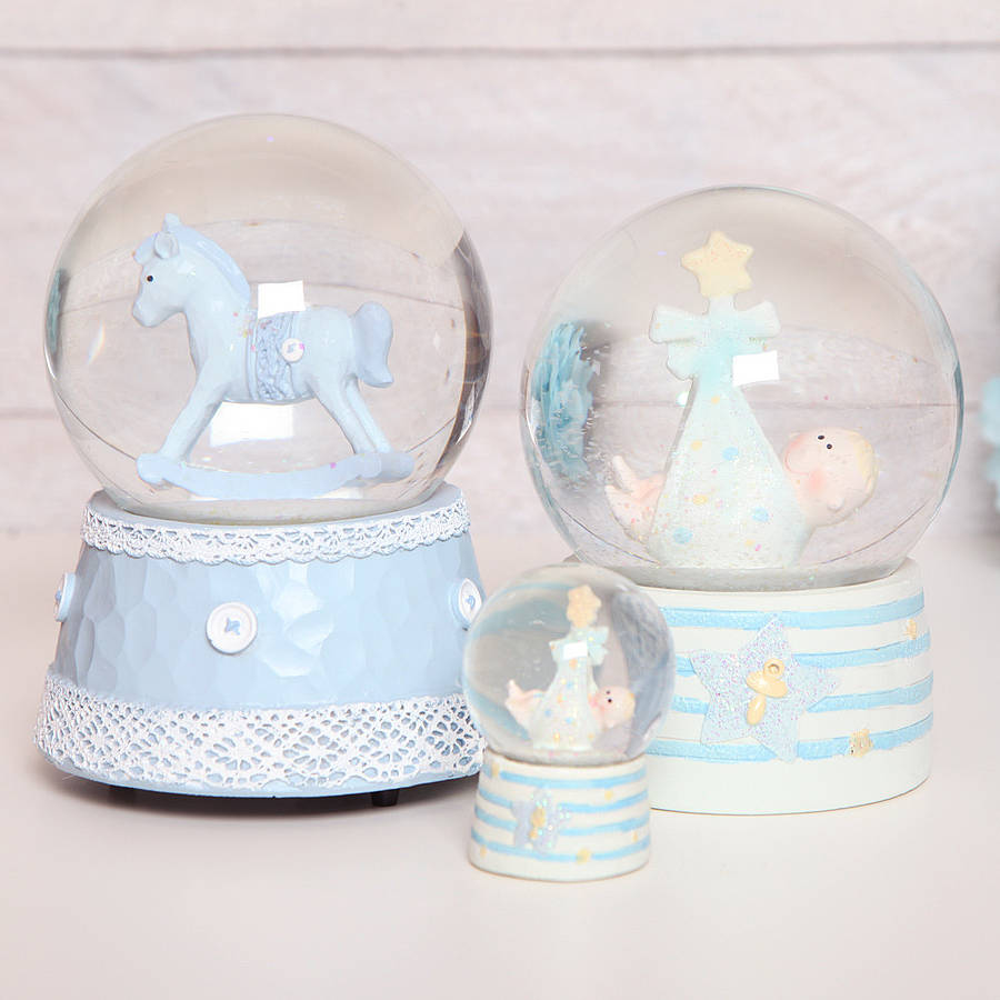 blue musical rocking horse glitter globe dome by red berry blue musical rocking horse glitter globe dome by red berry