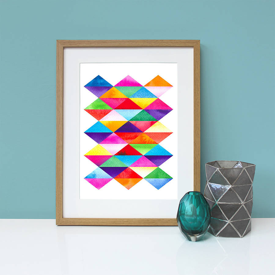 triangle tile graphic wall art print by katy clemmans