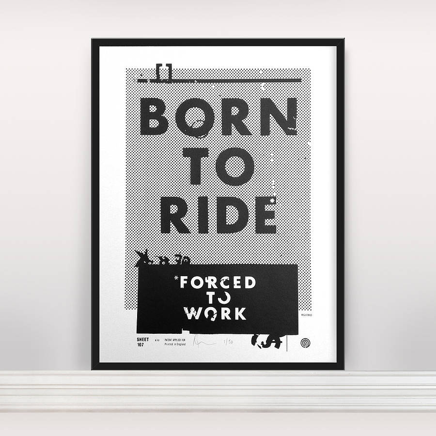 Born To Ride Screen Print By Anthony Oram