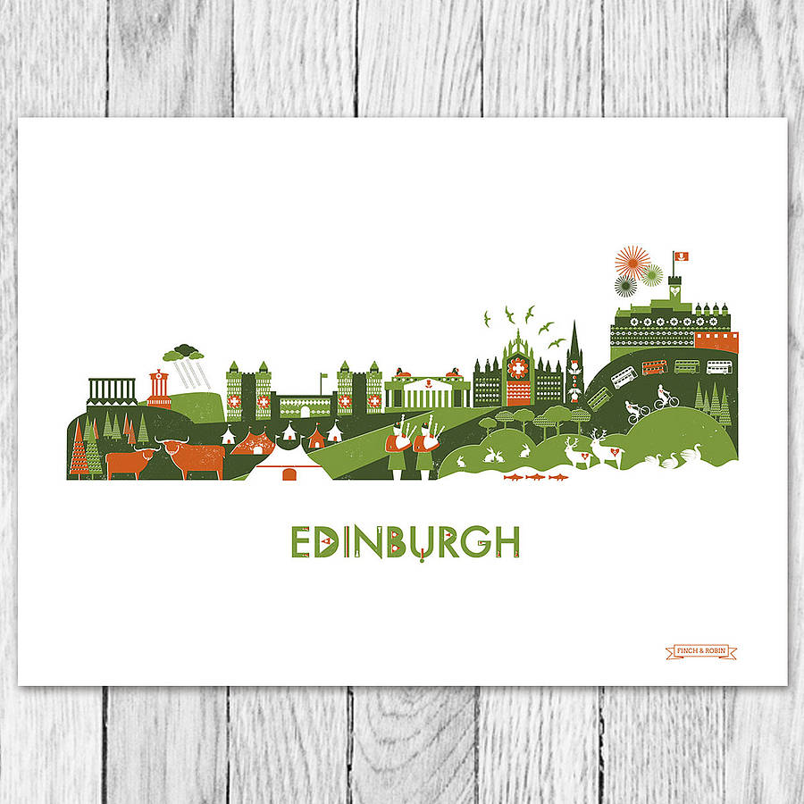 edinburgh skyline print by kate mclelland shop