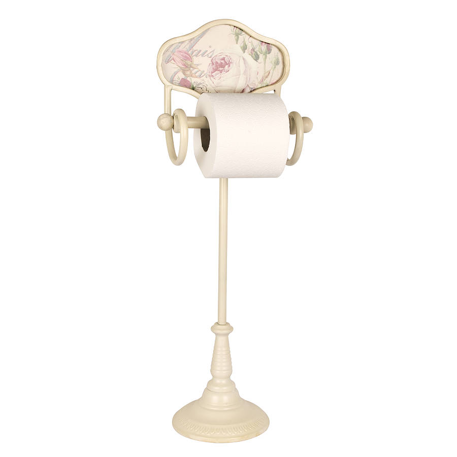 vintage rose standing toilet roll holder by dibor