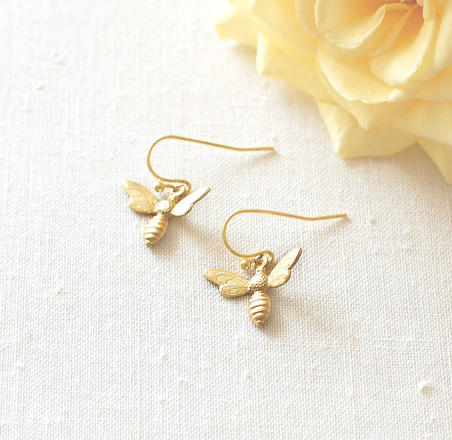 honey bee earrings by juju treasures