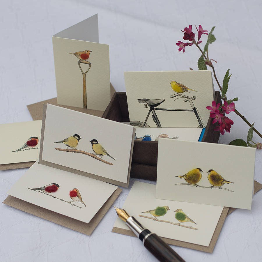 boxed collection of garden bird gift cards by penny lindop designs