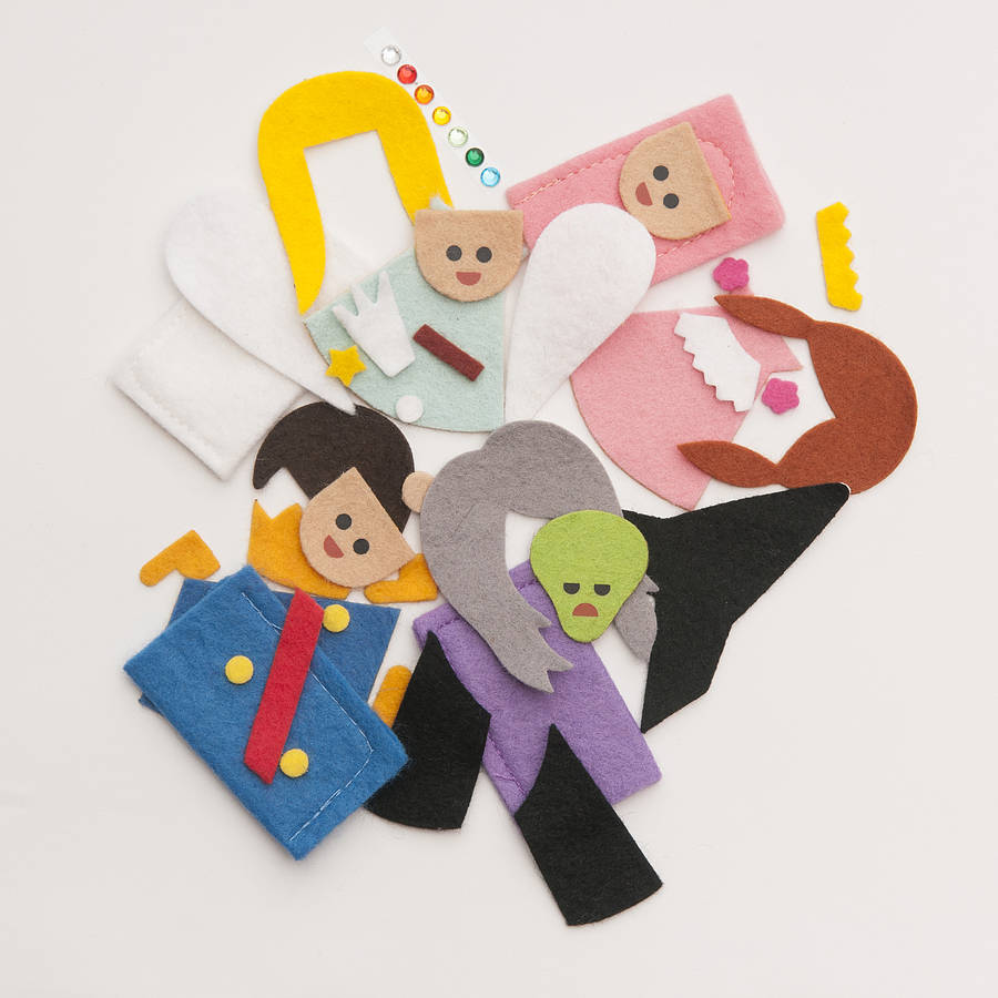 felt fairytale finger puppet kit by make it friday