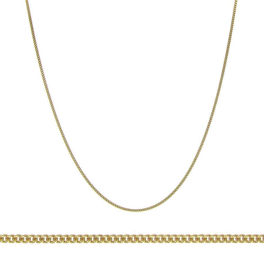 plain medium gold plated brass necklace chain by black pearl