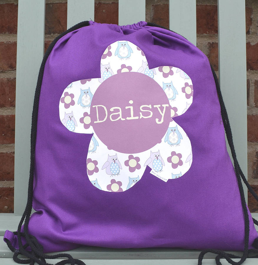 girl's personalised kit bag various designs by pearderbyshire