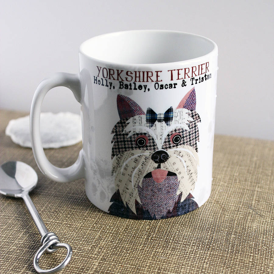 yorkshire terrier personalised mug by simon hart