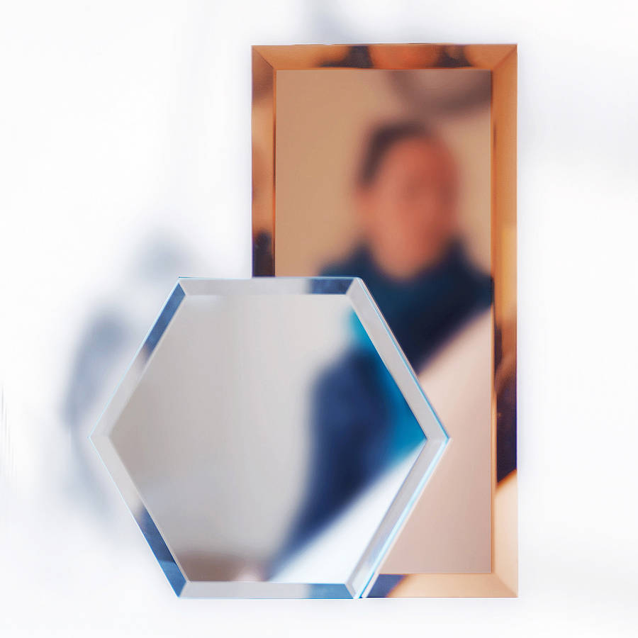 rectangular and hexagonal mirrored tiles by out there rectangular and hexagonal mirrored tiles by out there