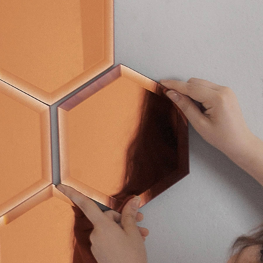 rectangular and hexagonal mirrored tiles by out there rectangular and hexagonal mirrored tiles by out there