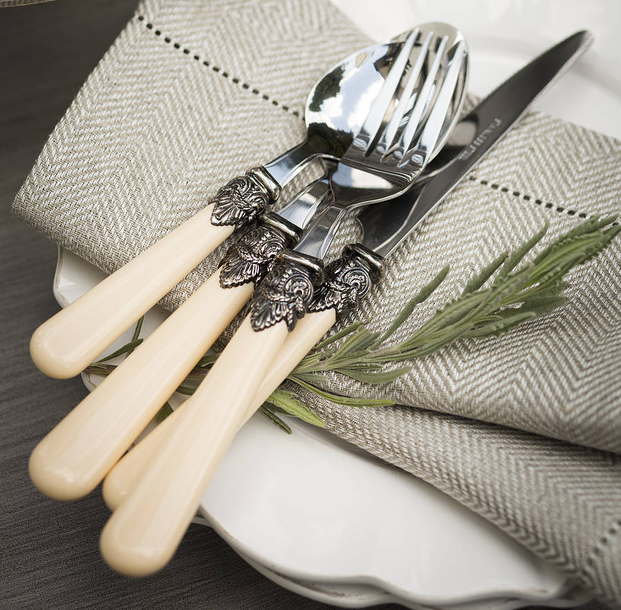 fleuris vintage style cutlery set by within home