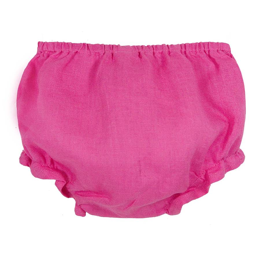 baby girl linen flower dress with knickers by chateau de sable