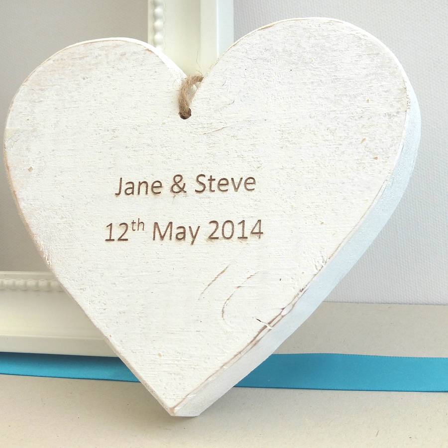 Personalised Wooden Heart Wedding Keepsake By Edgeinspired