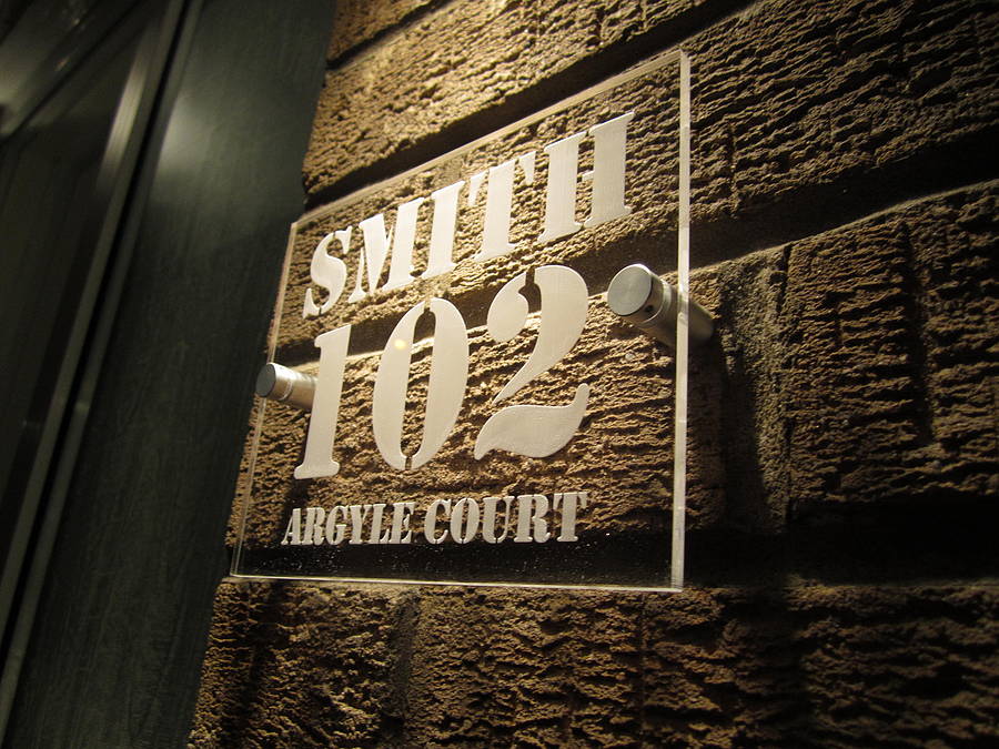 xl personalised acrylic house number by shindigg