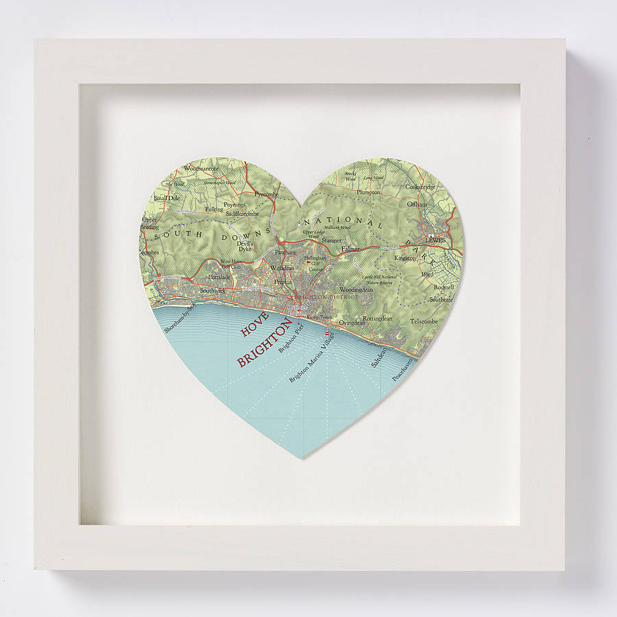 brighton map heart print by bombus off the peg