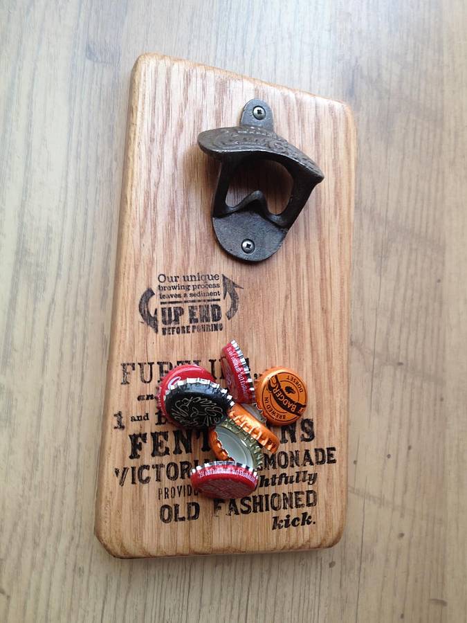 Magnetic Wall Mounted Bottle Opener Uk Designs Bottle Opener Not On The High Street Reclaimed Wooden Beer Wall Mounted