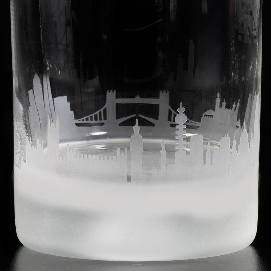 pair of london skyline crystal tumblers by inkerman london