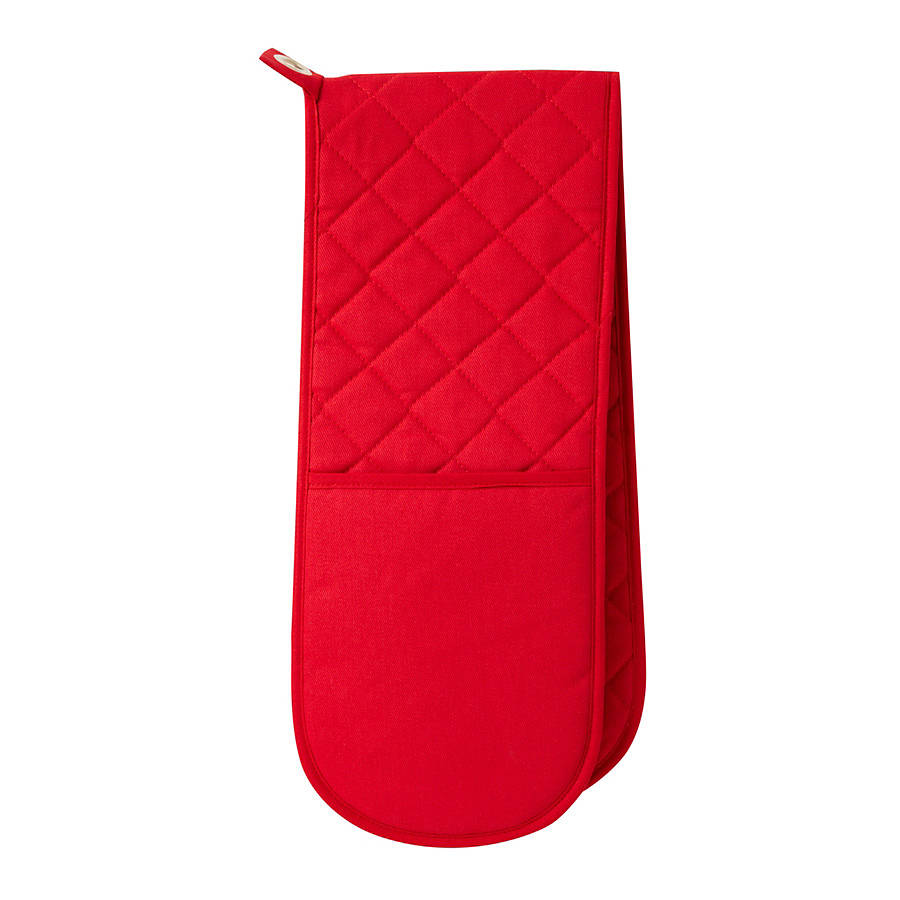 plain dye red double oven glove by ulster weavers