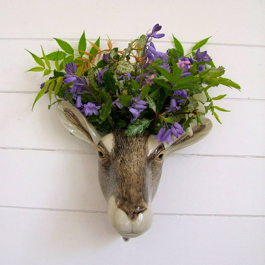ceramic goat wall vase by home & glory