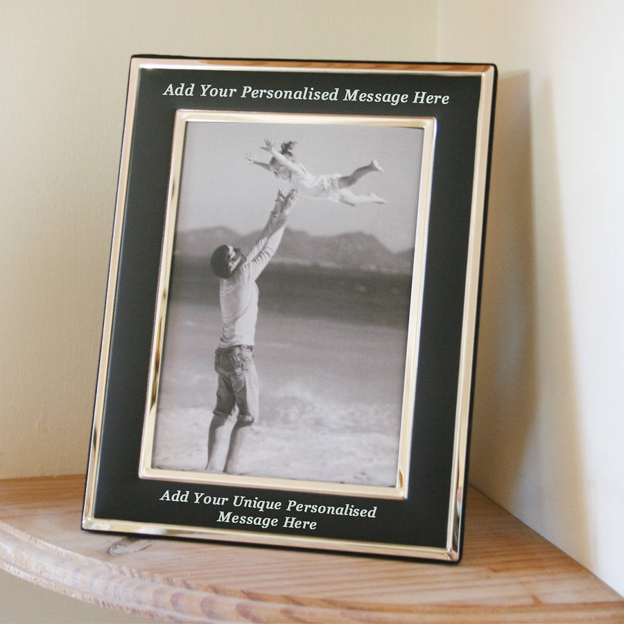personalised black silver photo frame 8x10 by
