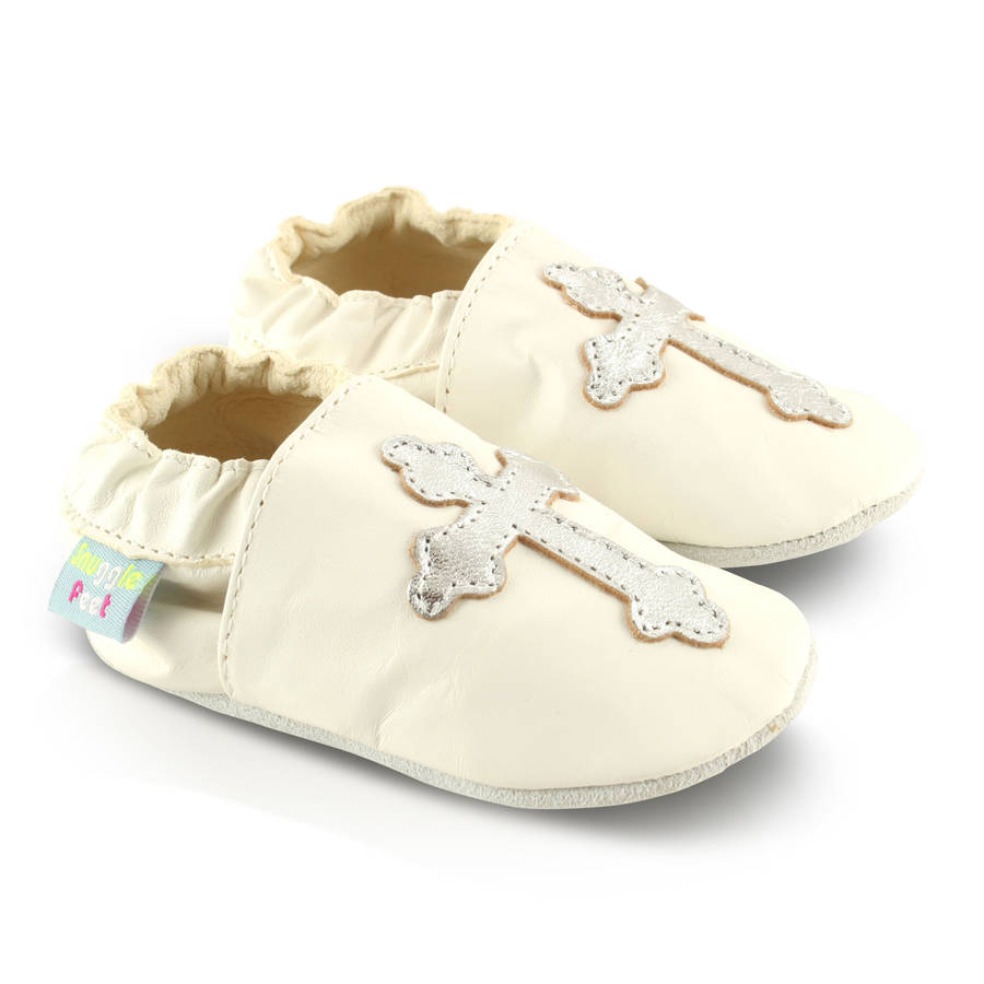 christening soft leather baby shoes by snuggle feet