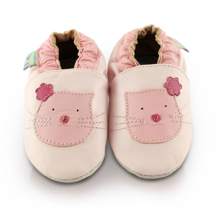 soft leather kitten baby shoes by snuggle feet