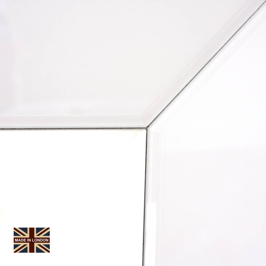 modern white glass mirror by decorative mirrors online