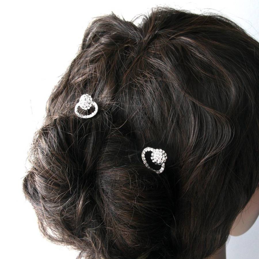 set of diamante hair pins by gama weddings